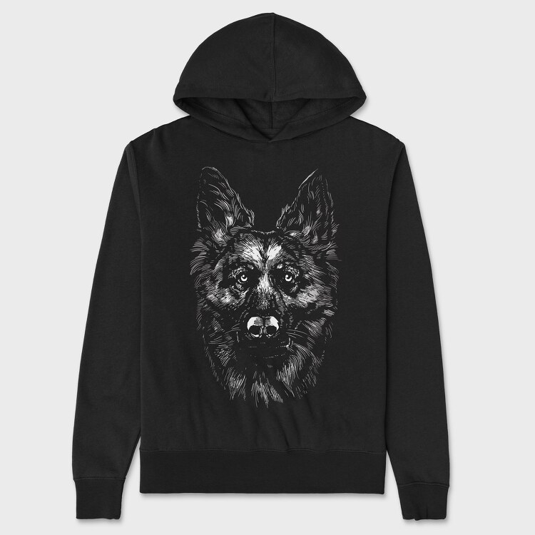 Hanorac Barbati (Unisex), German Shepherd Monochrome