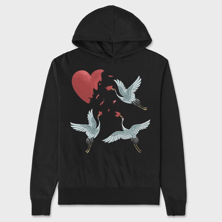 Hanorac Barbati (Unisex), Crane Broken Heart