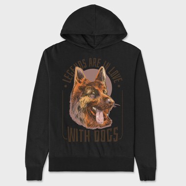 Legend Are in Love With Dogs, Hanorac Oversize Barbati (Unisex)