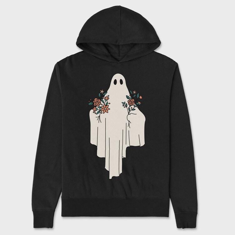 Hanorac Barbati (Unisex), Ghost With Flowers