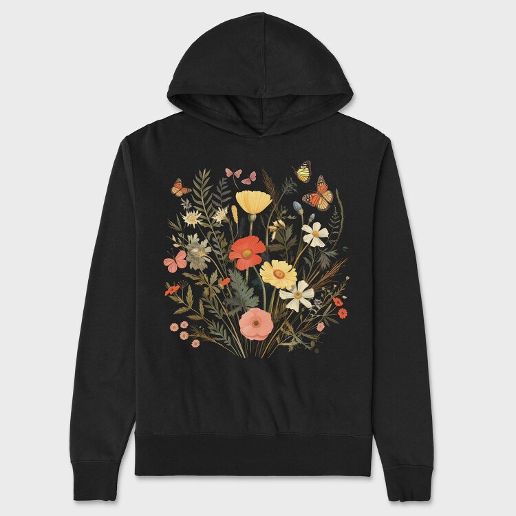 Vintage Wildflowers, Hanorac Oversize Barbati (Unisex)