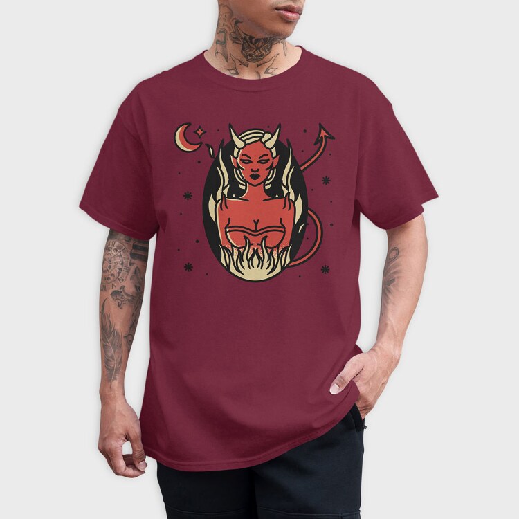 Devil Girl, Tricou Barbati (Unisex)