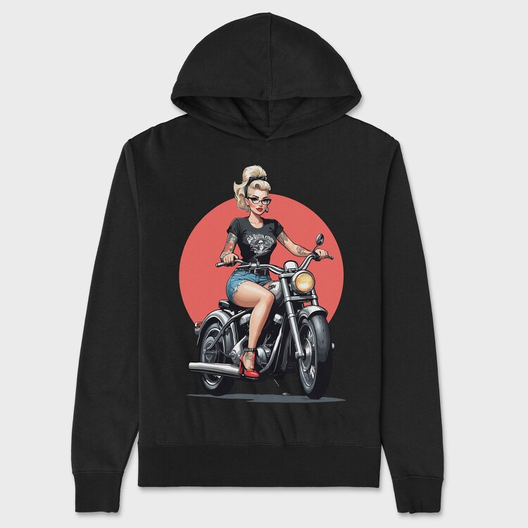 Hanorac Barbati (Unisex), Pin Up Girl Bike