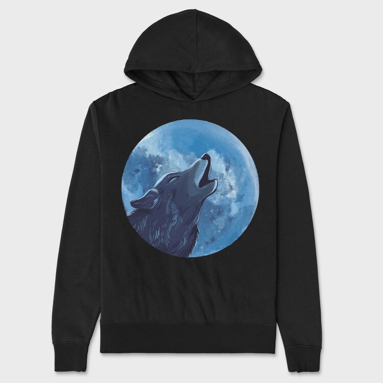 Moon Wolf, Hanorac Oversize Barbati (Unisex)