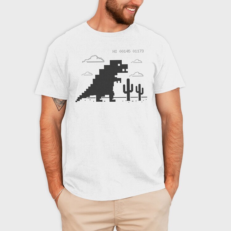 Dinosaur Game, Tricou Barbati (Unisex)