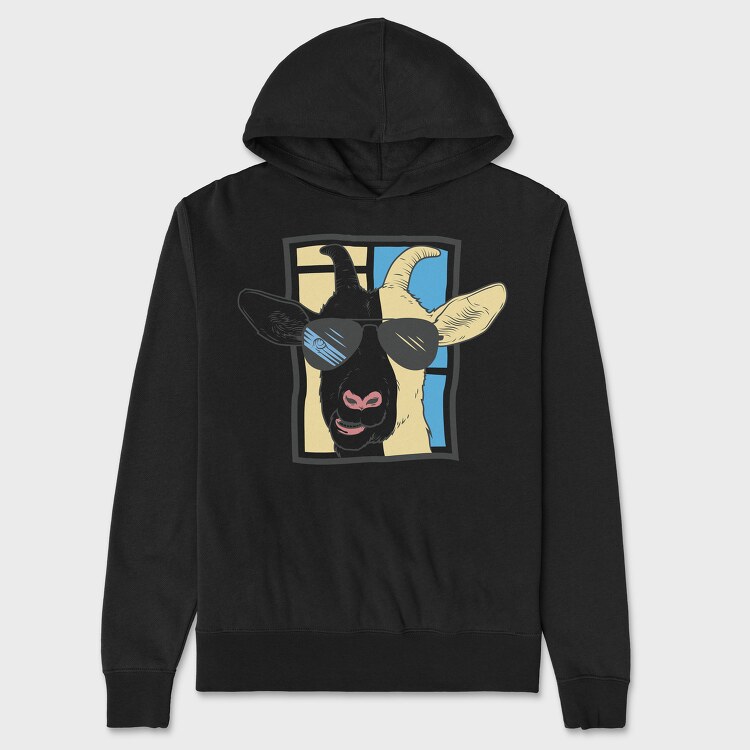 Hanorac Barbati (Unisex), Goat With Sunglasses