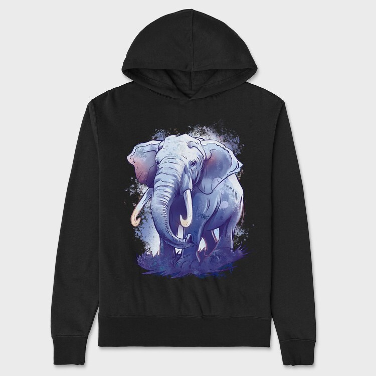 Watercolor Elephant, Hanorac Oversize Barbati (Unisex)