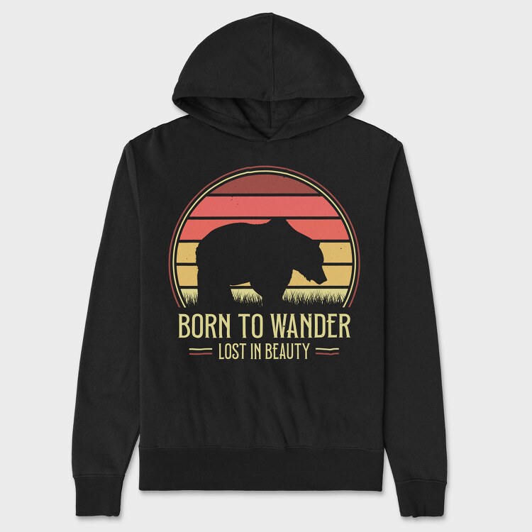 Born to Wander Lost in Beauty, Hanorac Oversize Barbati (Unisex)