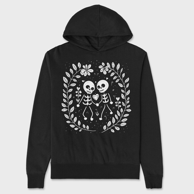 Cute Skeletons in Love, Hanorac Oversize Barbati (Unisex)