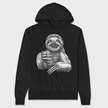 Sloth Sketch Coffee, Hanorac Oversize Barbati (Unisex)