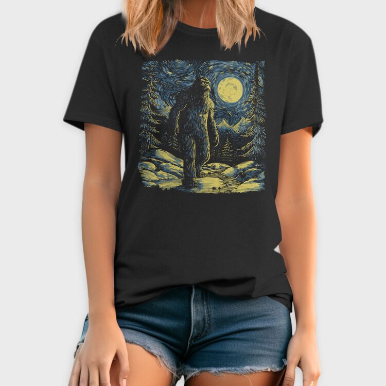 Starry Night Bigfoot, Tricou Barbati (Unisex)