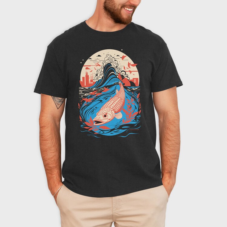Fish Japanese, Tricou Barbati (Unisex)
