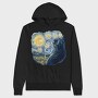 Starry Night Cat, Hanorac Oversize Barbati (Unisex)