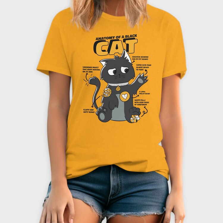 Black Cat Anatomy, Tricou Barbati (Unisex)