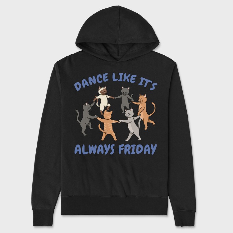 Hanorac Barbati (Unisex), Dancing Cats Like It S Always Friday