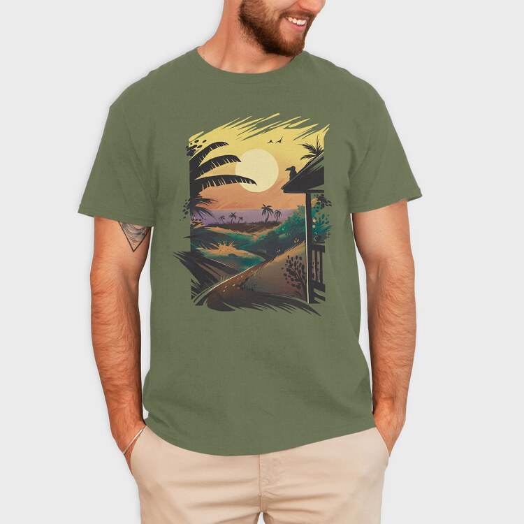 Hawaiian Landscape, Tricou Barbati (Unisex)