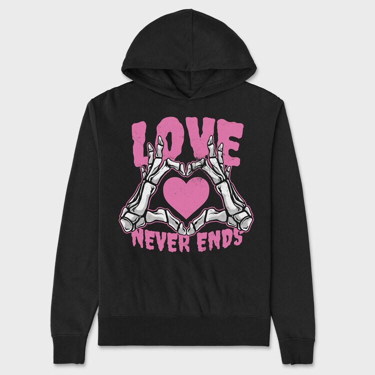 Hanorac Barbati (Unisex), Love Never Ends Skeleton