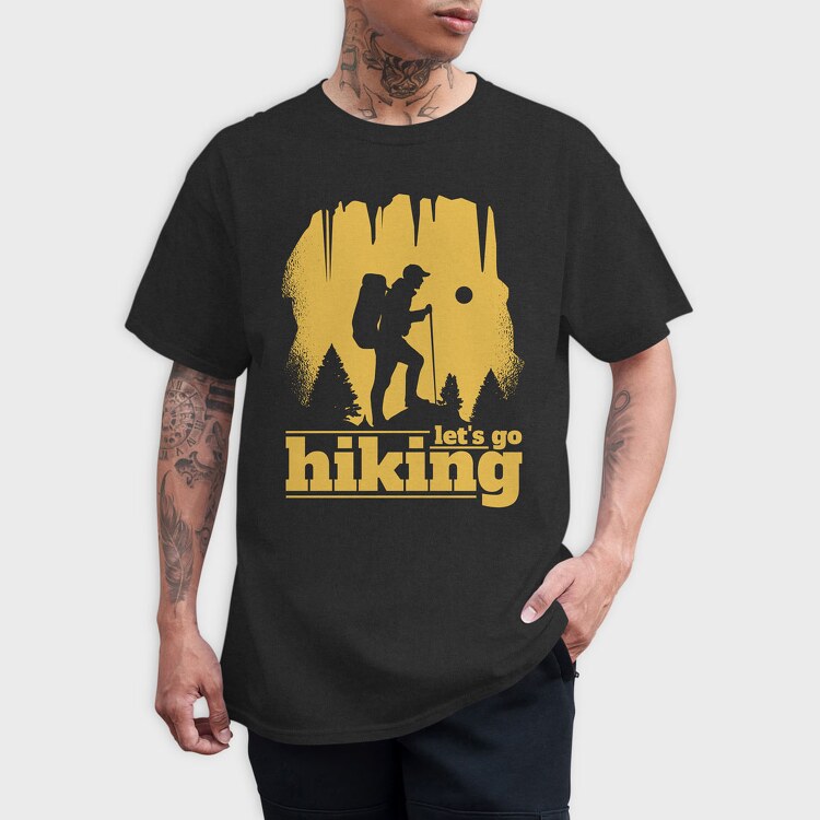 Lets Go Hiking Yellow, Tricou Barbati (Unisex)
