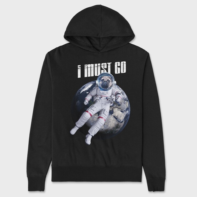 Space Dog I Must Go, Hanorac Oversize Barbati (Unisex)