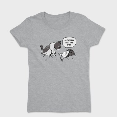 Tricou Femei, Cat Waking Up Girl