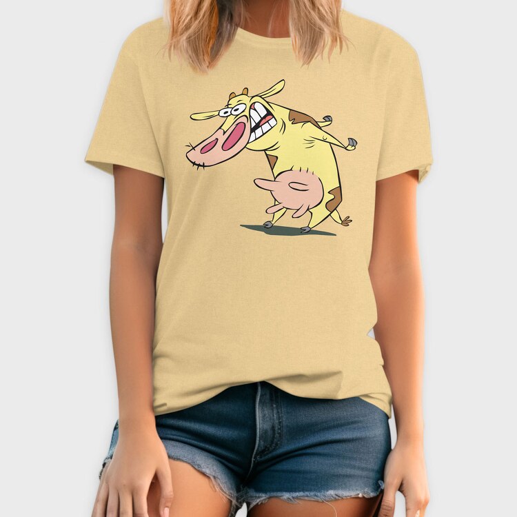 Cartoon Retro Cow and Chicken 1, Tricou Barbati (Unisex)