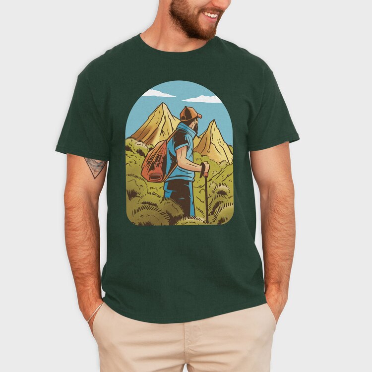 Hiking Man, Tricou Barbati (Unisex)