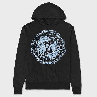 Wolf Viking Runes, Hanorac Oversize Barbati (Unisex)