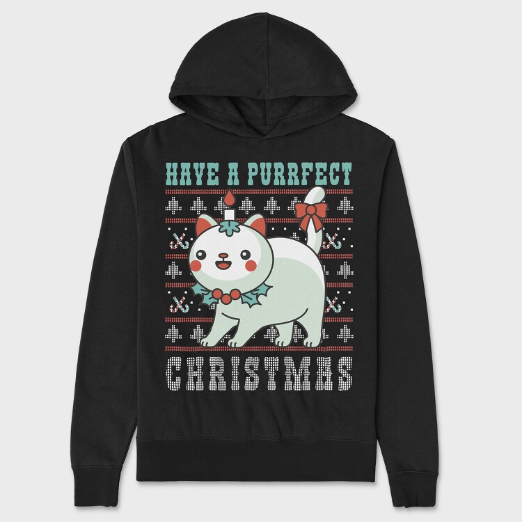 Hanorac Barbati (Unisex), Purrfect Christmas Ugly Sweater