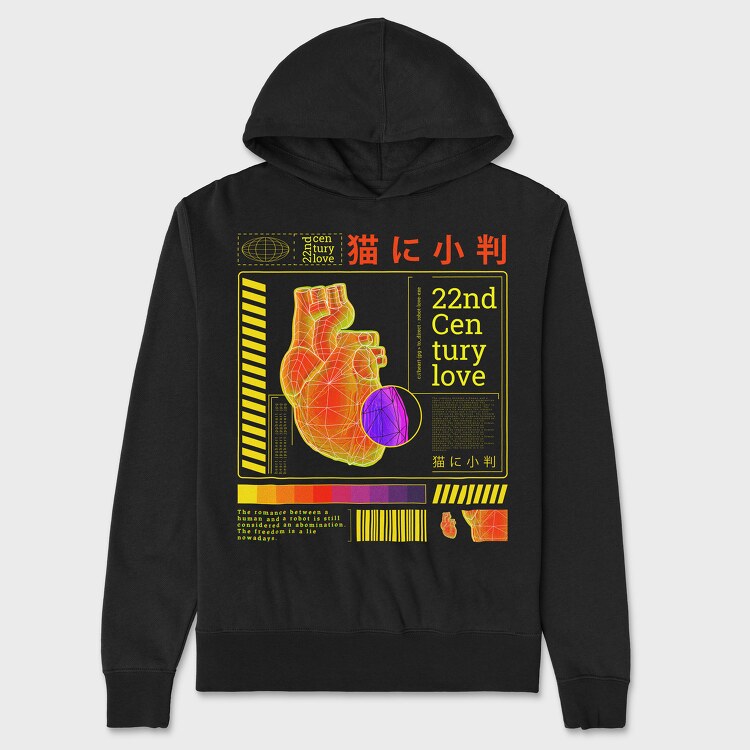 Digital Heart Robot, Hanorac Oversize Barbati (Unisex)