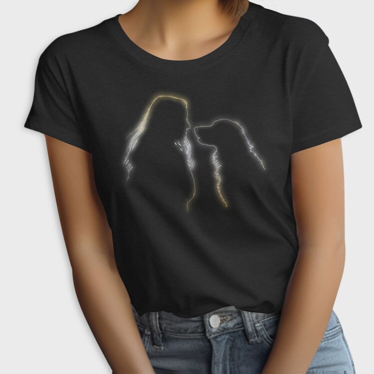 Girl and Golden Retriever, Tricou Femei