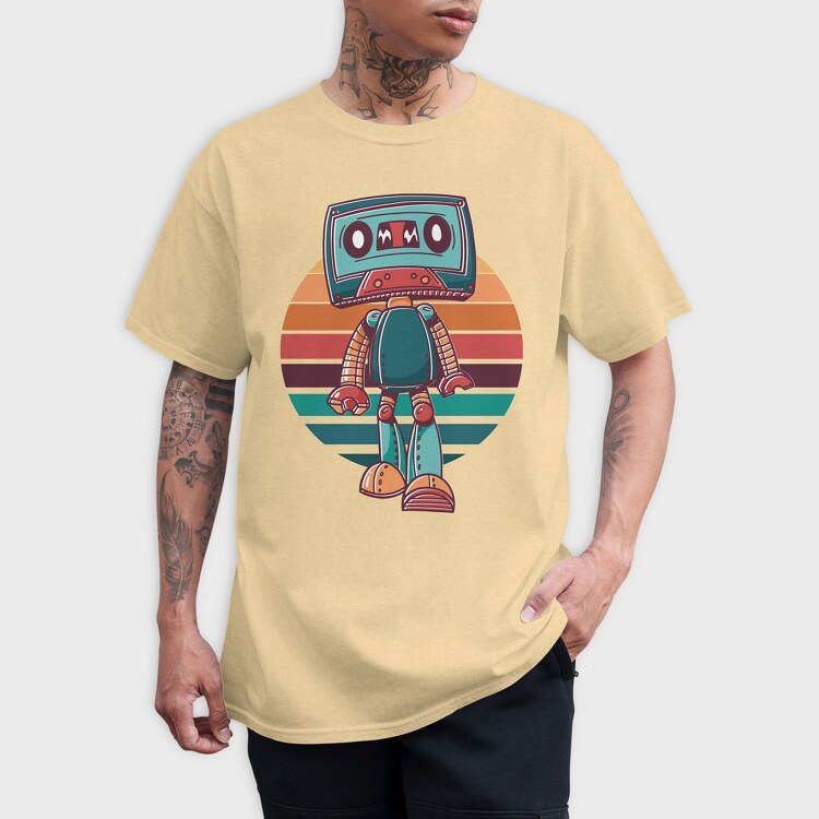 Cassette Robot, Tricou Barbati (Unisex)