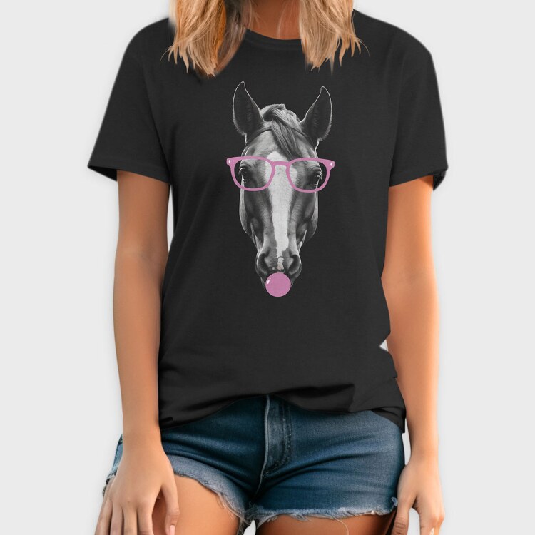Horse Bubblegum Monochrome, Tricou Barbati (Unisex)