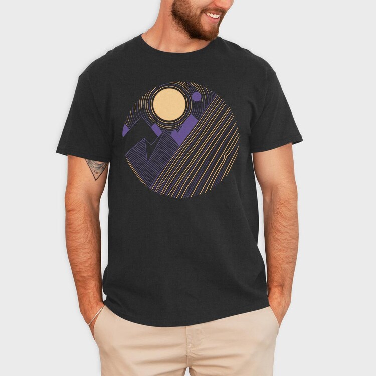 Landscape Sunset Mountain, Tricou Barbati (Unisex)