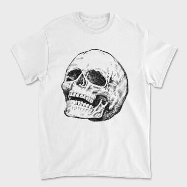 Leaning Skull Hand Drawn, Tricou Barbati (Unisex)