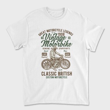 Vintage Motorbike, Tricou Barbati (Unisex)