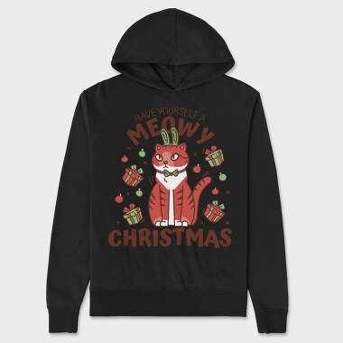 Meowy Christmas, Hanorac Oversize Barbati (Unisex)