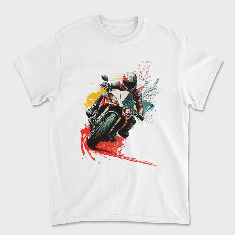 Colorful Explosion Sports Motorcycle Rider, Tricou Barbati (Unisex)