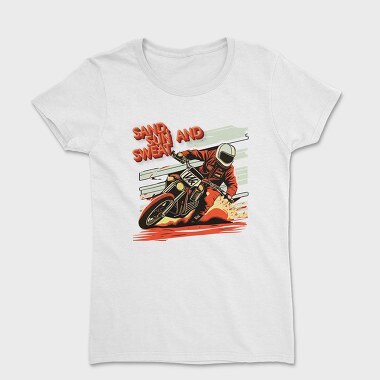 Tricou Femei, Motocross MotorcycleArt 80S