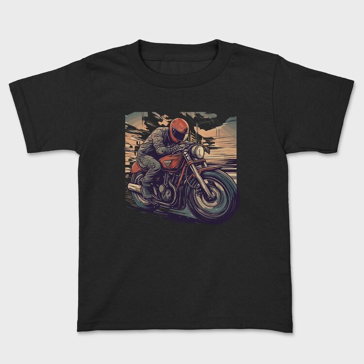 Motorcycle With Comic Rider, Tricou Copii