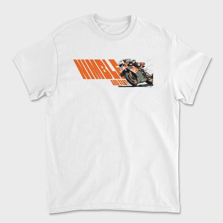 Tilted Competition Motorcycle With Rider Nimble and Fast, Tricou Barbati (Unisex)