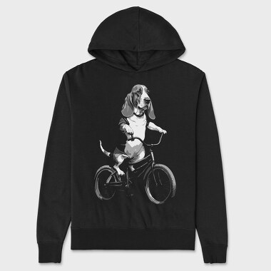 Dog on Bike, Hanorac Oversize Barbati (Unisex)