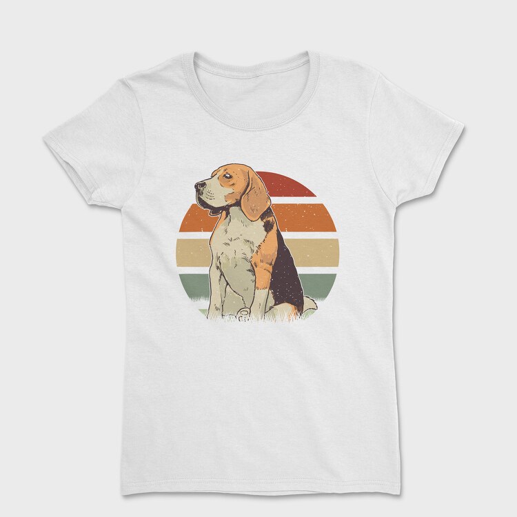 Tricou Femei, Beagle Sunset