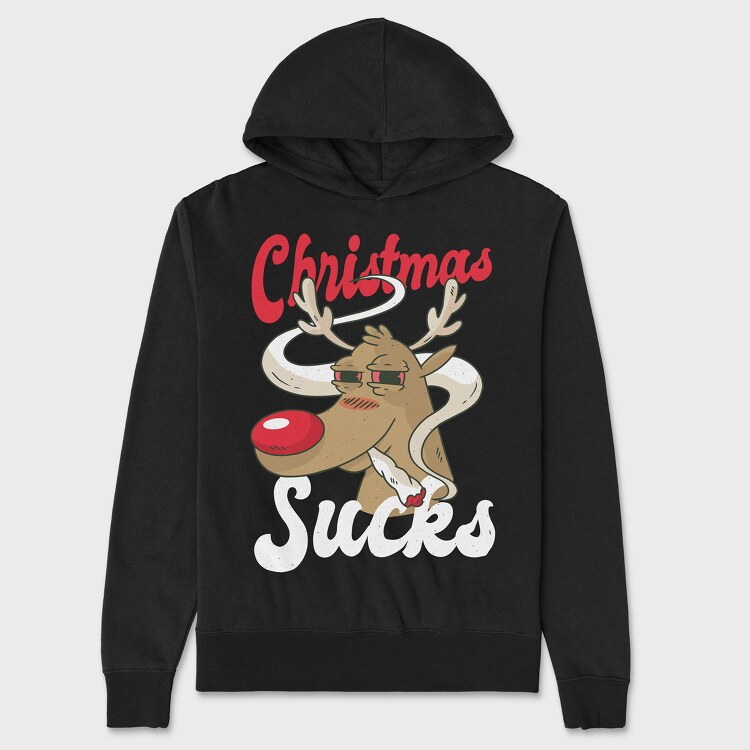 Reindeer Smoking, Hanorac Oversize Barbati (Unisex)