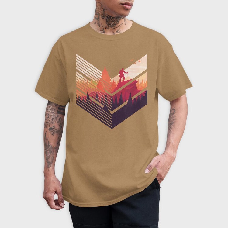 Geometric Forest, Tricou Barbati (Unisex)