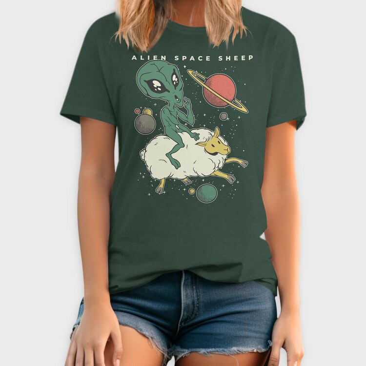 Alien On Sheep, Tricou Barbati (Unisex)