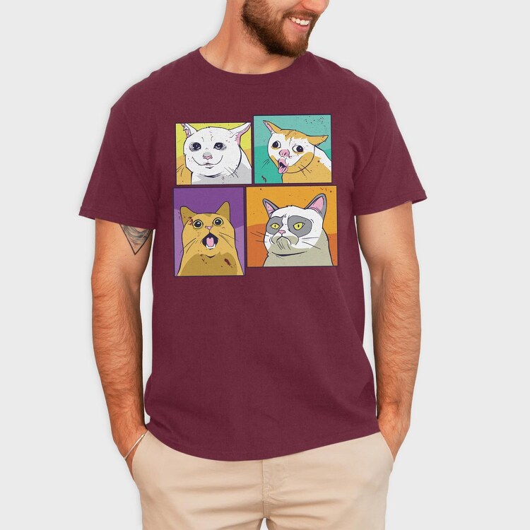 Meme Cats, Tricou Barbati (Unisex)