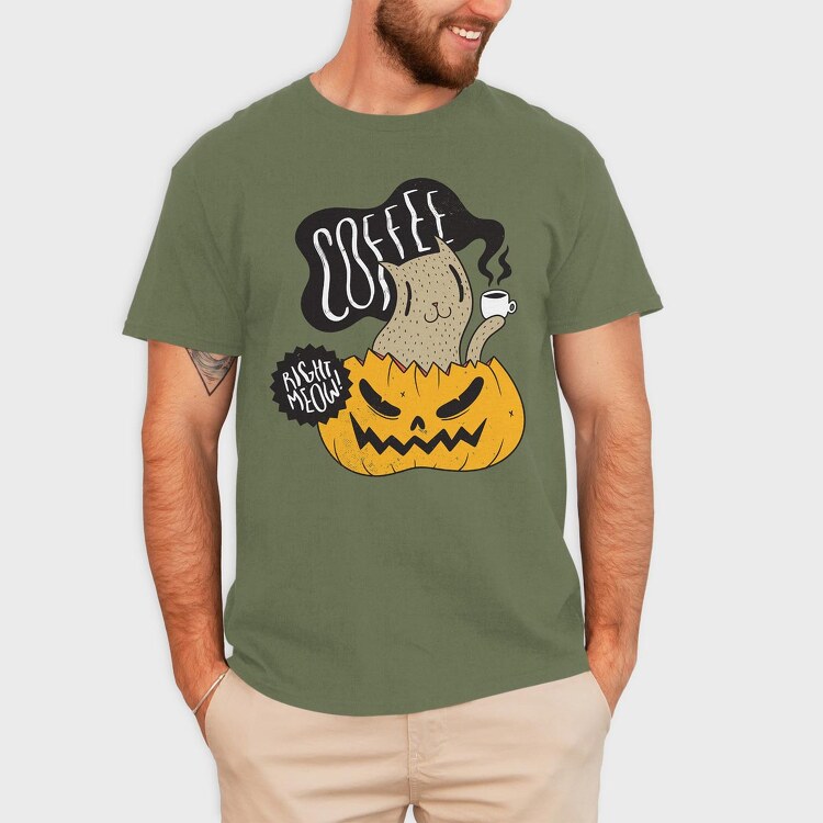 Coffee Right Meow, Tricou Barbati (Unisex)