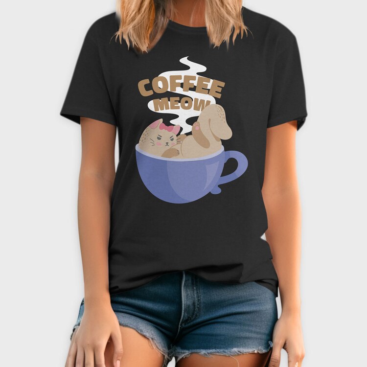 Coffee Cat 2, Tricou Barbati (Unisex)