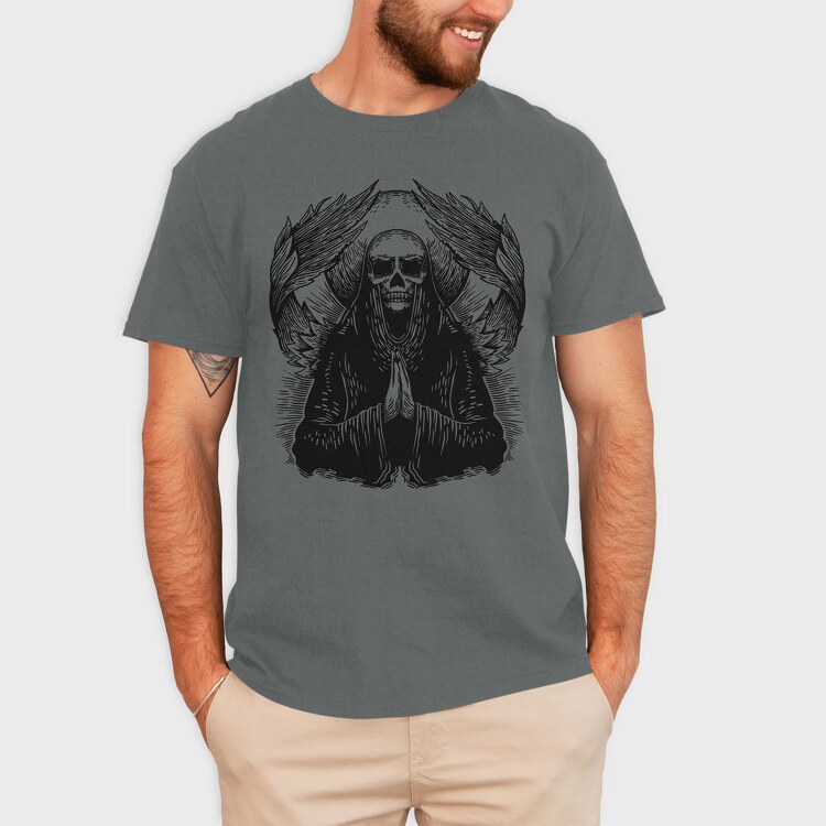 Angel Skull, Tricou Barbati (Unisex)