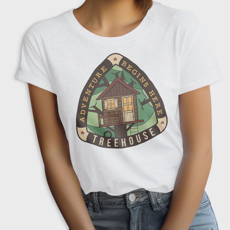 Treehouse Adventure Begins Here, Tricou Femei